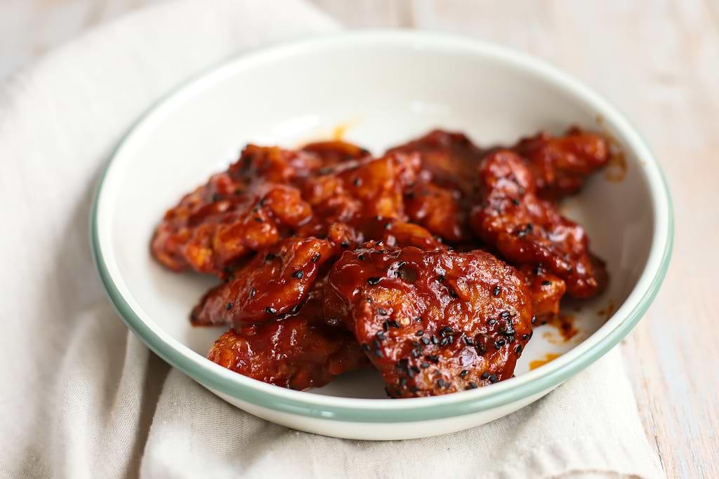 Revisite vegan du “poulet” frit coréen
